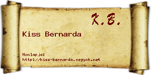 Kiss Bernarda névjegykártya